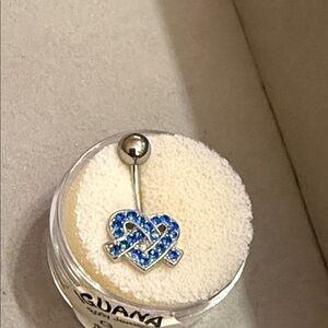 Iguana Blue Heart Belly Ring